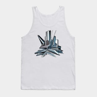 Modern Abstract | Architecture | Black, Blue, and White Tank Top